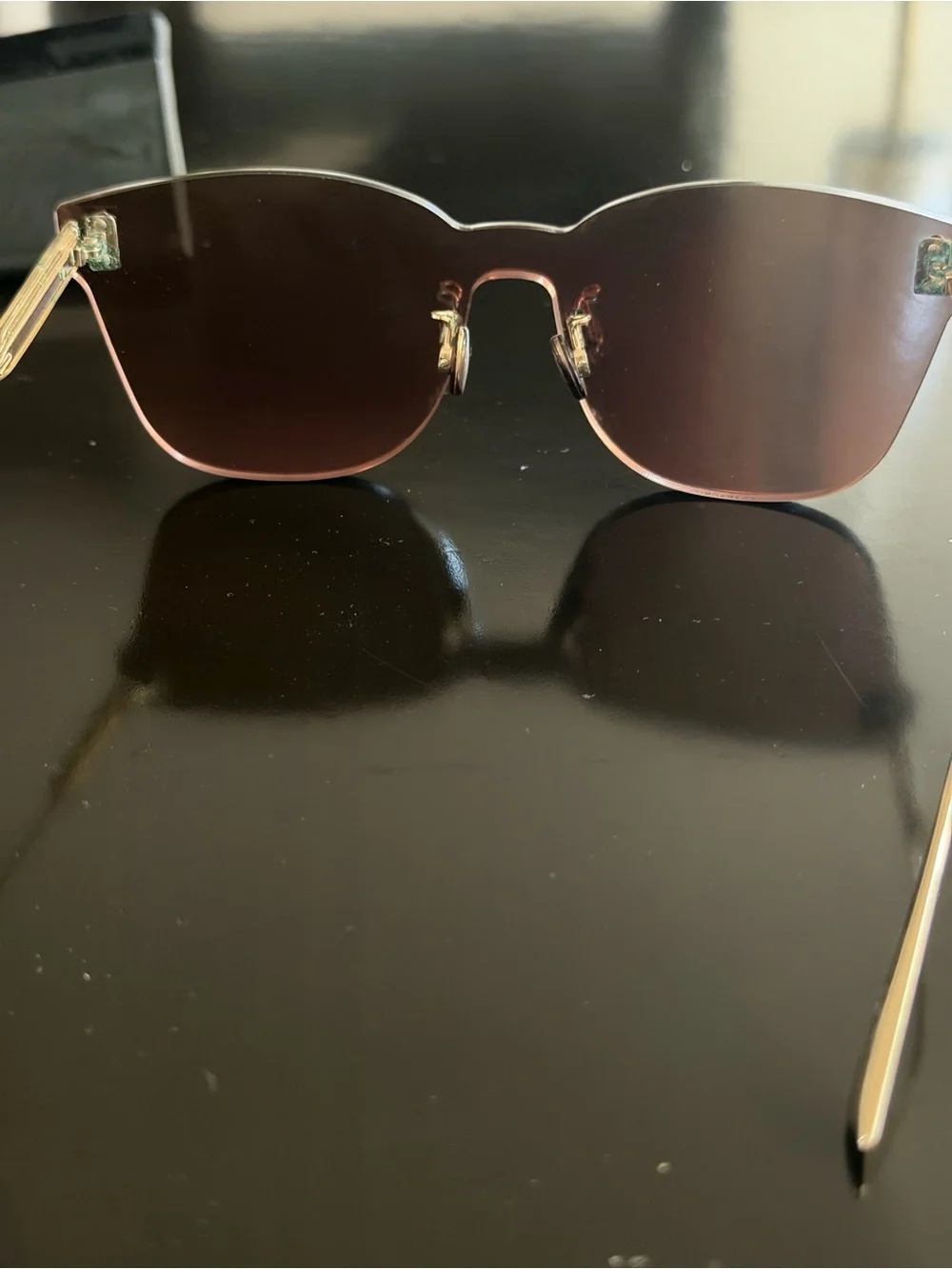 Christian Dior Rimless Pink Lens Women's Sunglasses